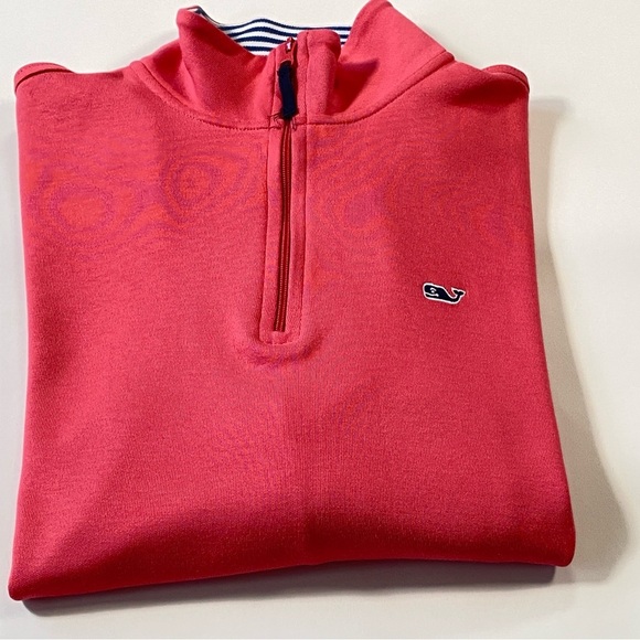 Vineyard Vines salmon pink 1/3 zip pullover cotton sweatshirt Size S - Picture 12 of 12